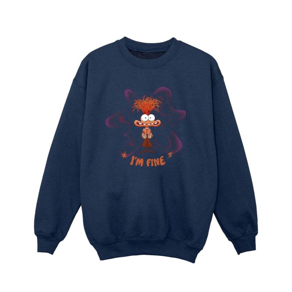 Inside Out 2 Girls I�'m Fine Sweatshirt / Navy Blue
